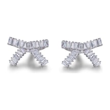 Monemel Swarovski Taşlı Küpe E0332 Gümüş - Rodyum