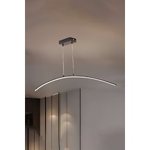 Uzun Kıvrımlı 3 Renk Tavan Lambası Sarkıt Toplantı Masası, Koridor İçin Modern Led Aydınlatma Siyah
