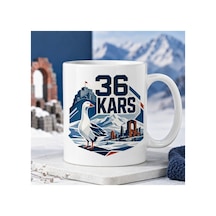 Kars Temalı Kupa Bardak Kültürel Motifler Desen 8 Beyaz Beyaz
