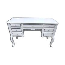 Evimeaksesuar 7 Çekmeceli Lükens Ayaklı Makyaj Masası Lake Beyaz Sisli