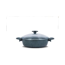 Thermoad Gri Döküm Granit Basık Tencere28 Cm