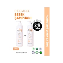 Clooe Organik Bebek & Çocuk Saç, Vücut Şampuanı 400 ML - 2'li Fırsat Paketi