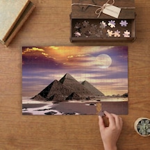 Mısır - Piramitler - Günbatımı Tasarımı 240 Parça Ahşap Puzzle Ahşap Kutuda Mpy20162