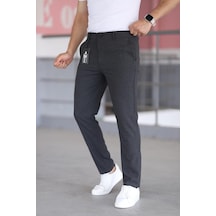 Bürke Erkek Antrasit Renk italyan Kesim Slim Fit Kumaş Pantolon