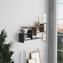 Hisar Plus Duvar Rafı Antrasit Ceviz