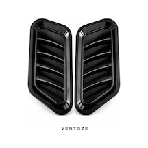 2'li Dekoratif Kaput Hava Kanalı Görünümlü Aksesuar Piano Black Sportif Tasarım Oto Aksesuar