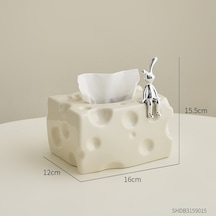 Süt Beyaz-modern Oturma Odası Dekorasyon Peynir Şeklindeki Doku Kutusu Lüks Ev Dekor Dekoratif Tavşan Sanat Peçetelik Porselen El Sanatları