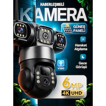 V380 Pro 4g Sım Kartlı 4k 3 Lensli Güneş Enerjili Ptz Güvenlik Kamerası Ultra Hd Dış Mekan Kamera