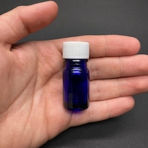Labshop41 Mavi Cam Şişe 5 Ml , 5 Cc Beyaz Kapaklı Cam Şişe , Saydam Cam Şişe X 10 Adet