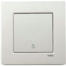 Viko Artline Novella Metalik Beyaz Light Yaylı Anahtar Çerçeveli