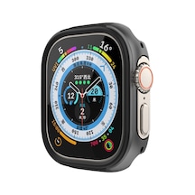 Apple Watch İle Uyumlu 45mm İçin Alüminyum Alaşım, Suya Dayanıklı Kılıf, Darbelere Ve Düşmelere Karşı Full Koruyucu Kasa 45mm Siyah Çok Renkli