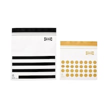 Ikea Istad Kilitli Buzdolabı Poşeti 60'lı 18 X 19 Cm / 15 X 13 Cm Siyah Sarı