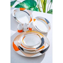 Arieta 54 Parça 12 Kişilik Porselen Yemek Takımı Beyaz