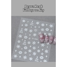 Nail Art Sticker Kendinden Yapışkanlı, Tırnak Süsleme, Tırnak Dövmesi Stikır 2684b Beyaz-2684b