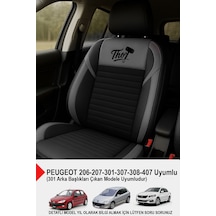 Thor Tay Tüyü Oto Koltuk Kılıfı Peugeot 206-207-208-306-307-407- Uyumlu Gri