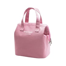 Yalıtımlı Öğle Yemeği Çantası Basit Bento Soğutucu Öğle Yemeği Pembe --
