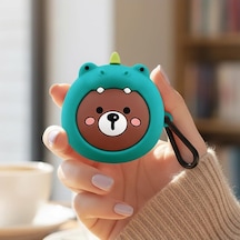 Caseonn Kılıf Karakter Figürlü Ayı Yeşil Çam Yeşili Galaxy Buds Fe İle Uyumlu