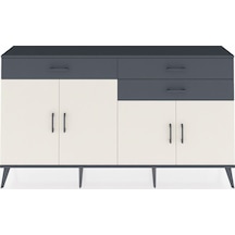 Arges Konsol 2 Raflı 3 Çekmeceli 4 Kapaklı 176x30x99 Antrasit-aytaşı/antrasit Aytası/antrasıt - Antrasıt