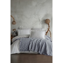 Özdilek Ruffle Çift Kişilik Gelin Seti 8697353619335 Gri