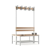 Ayakkabılıklı 4 Ayaklı Çift Taraflı Bank, Kanca Şeritli Bank, 10 Kanca, 100x85x170 Cm, Spor Bankı