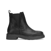 Mammamia D25kb-8335 Kadın Hakiki Nubuk Deri Chelsea Bot Siyah Siyah