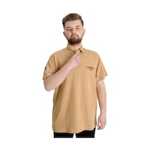 Mode Xl Büyük Beden Erkek T-Shirt Polo Aırforce 23337 Bej 001