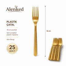 Plastik Çatal 18cm Gold - 25 Adet