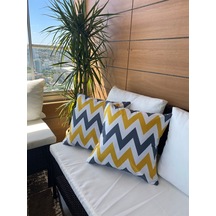 Çift Taraflı Zigzag Desenli Dekoratif 2'Li Kırlent Kılıfı Seti (473327292)