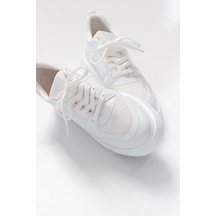 Luvishoes Pure Beyaz Cilt Kadın Spor Ayakkabı