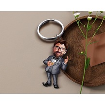 Bk Gift Kişiye Özel Erkek Karikatürlü Ahşap Anahtarlık, Sevgiliye Hediye, Erkek Hediyesi, Doğum Günü Hediyesi-13