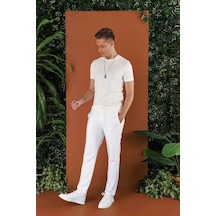 Efor P 1116 Slim Fit Beyaz Spor Pantolon Beyaz