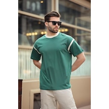 Madmext Koyu Yeşil Bisiklet Yaka Regular Fit Erkek T-shirt E7126 Koyu Yeşil