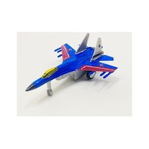 Metal Savaş Uçağı Mavi Işıklı Sesli F16 Model Uçak Askeri