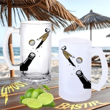 Bira Kapağı Buzlu Ya Da Buzsuz Bira Bardağı