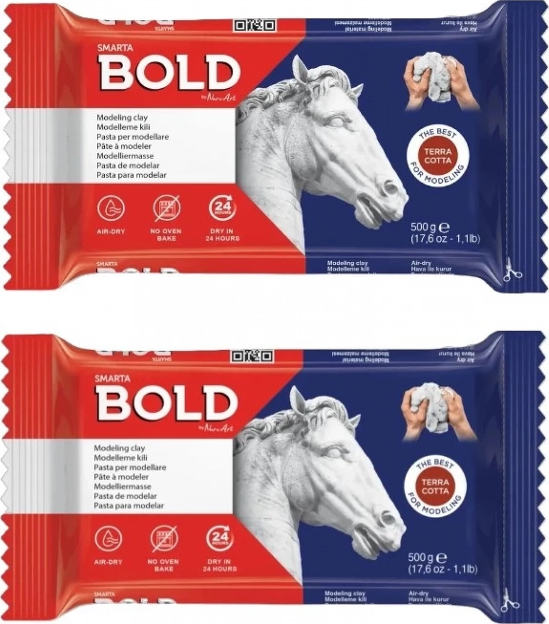 Smarta Bold Seramık Hamuru Kahverengi 500 Gr 2 Adet