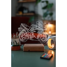 Yamaha R1 Motor 16 Renk Kumandalı 3d Gece Lambası