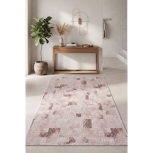 Villadia Home Textile Modern Desen Baskılı Dekoratif Kaymaz Taban Yıkanabilir Halı Yolluk Elit Şık Salon Oturma Odası Mutfak Koridor Antre Yatak Odası Halısı Yolluk Vd4050vizon