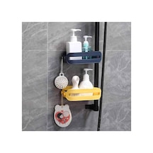 Buççin Online Mağaza Şampuanlık Sabunluk Süngerlik Banyo Mutfak Düzenleyici Askılı Ayarlanabilir Vakumlu Organizer Kapaks Çok Renkli