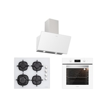 Silverline BO6502W02 - CS5429W01 - 3457 Soho 60 CM Beyaz Cam Ankastre Set
