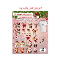 Ütü İle Yapışan Kıyafet Etiketi Örgü Punch Amigurumi Model Yılbaşı Serisi - 1 Karışık