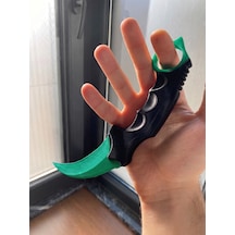 Riva Self 3d Baskı Farklı Renkler Taktiksel Parmak Halkalı Hobi Ve Dekoratif Maket - 16 Cm Yeşil
