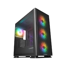 Rampage VANGUARD V2 Siyah Mesh Easy Temperli Cam E-ATX Big-T Oyuncu Kasa