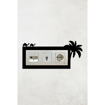 Palmiye Deve Tasarım 3lü Priz Çerçevesi İç Ölçü 22,75x8,4 Cm 3lü Dekoratif Çerçeve