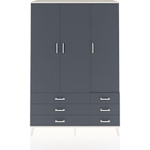 Hyperion Dolap 5 Raflı 6 Çekmeceli Tek Askılı 132x44x195 Aytaşı-antrasit/antrasit Antrasıt/antrasıt