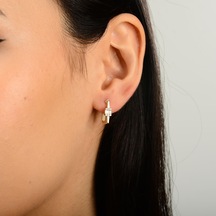 Goldkupe 14 Ayar Modern Baget Halka Altın Küpe 2,10 Gr-3055