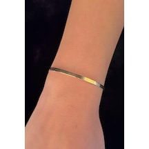 14 Ayar Altın İnce İtalyan Ezme Bileklik 3.05 Mm Sarı Sarı Altın