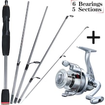 Olta Ve Makara Seti Deniz Sazan Balıkçılığı Seti İçin İplik Balıkçılık Makarası İle Karbon Fiber Çubuk Rod1.7&1000