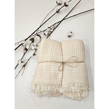 Gidia Krem 7 Katlı Çift Taraflı Dolgulu Müslin Bebek-Çocuk Battaniyesi %100 Pamuk 110 x 110 CM Somon