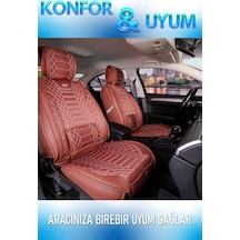 Fiat Egea Hb Uyumlu Lüks Deri Oto Koltuk Kılıfı Ön Arka Takım Set Tarçın Royal Model Fs