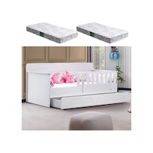 Yavrulu Karyola, Flora Yavrulu Montessori Karyola - Beyaz + 2 Adet Comfort Yatak